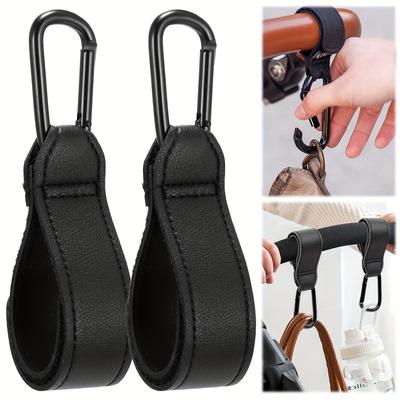 1/2 Stück Baby Kinderwagen Haken für Taschen PU Leder Universal Kletterschnalle Wagen Organizer Wickeltaschenaufhänger Kinderwagen Zubehör