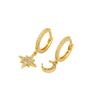 Asymmetrical Star Moon Earrings Women Sterling Studs Fashion Trendy Ear Cuffs