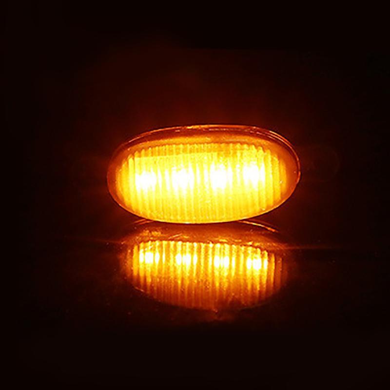 4Pcs High Brightness Car Grille LED Lights Yellow Daytime Running Warning Lamps for Off-Road Truck Safety Driving