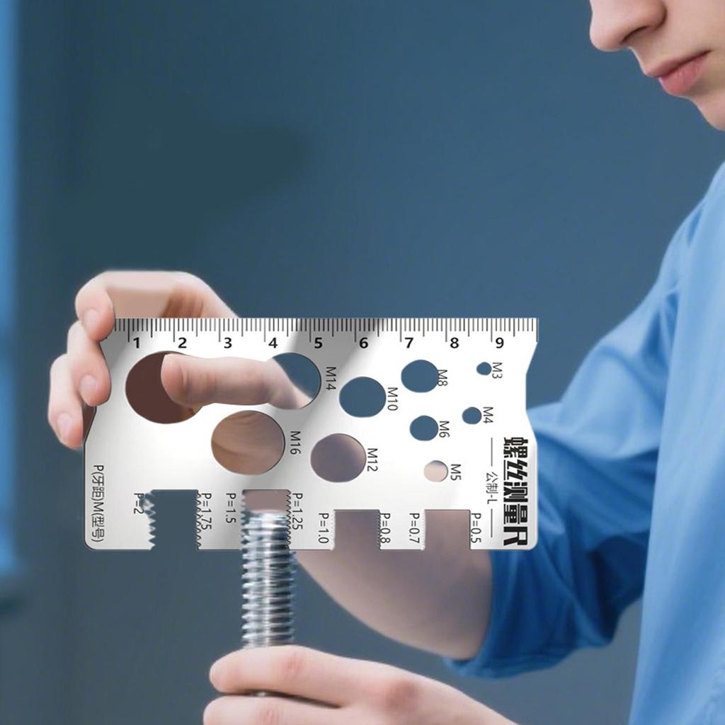 Thread Checker Screw Measurement Ruler Professional Precise Gauge Checker Tool for Nut Bit Thread Screw Measurement Home Use