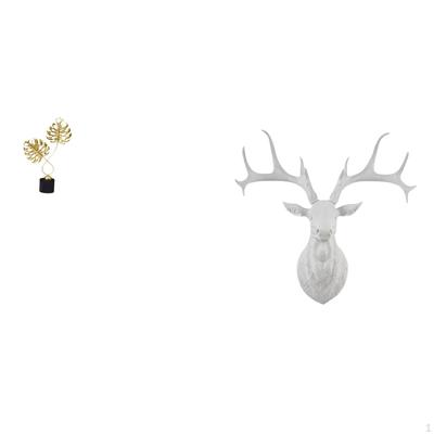 Figurine Statue And Deer Head Wall Sculpture Collectible Artwork for Desk Cabinet Office Home Indoor