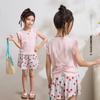 Girls' Summer Ruffled Ribbed T-Shirt