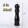 8 Inch Solid Wood Salt and Pepper Mills Spice Grain Grinder Manual Pepper Grinder Freshly Ground Pepper Powder Seasoning Jar.