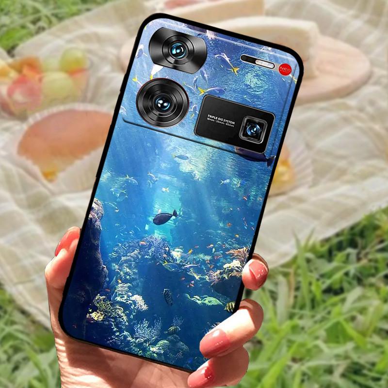 Shockproof Funda For ZTE Nubia Z60 Ultra Case Silicon Black Soft Bumper for Nubia Z60 Ultra Phone Cases Z60Ultra Cartoon Shell