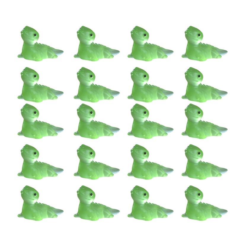 

20 шт. Світні маленькі ящірки, смоляні мініатюри, що світяться в темряві, фігурки тварин, декорації для саду, ландшафту, кімнатних рослин зелений