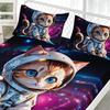 Astronaut Cat Pattern Bed Hat Three-Piece Digital Printing Bedding Bed Hat Three-Piece Set Children Adult