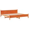 Solid Wood Bed Without Mattress Wax Brown 200x200 Cm Pine Wood