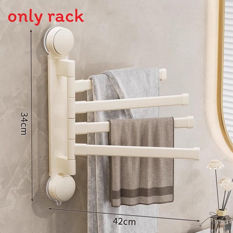Modern Minimalist Plastic Rotating Towel Rack With Suction Cups For Bathroom Organization