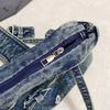 Retro gewaschene alte Denim Achseltasche Damen Umhängetasche