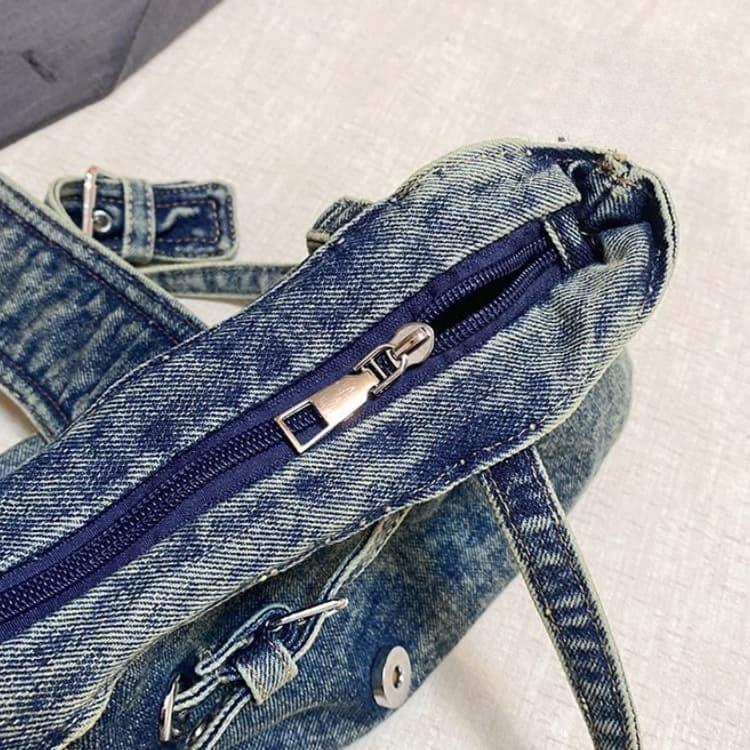 Retro gewaschene alte Denim Achseltasche Damen Umhängetasche