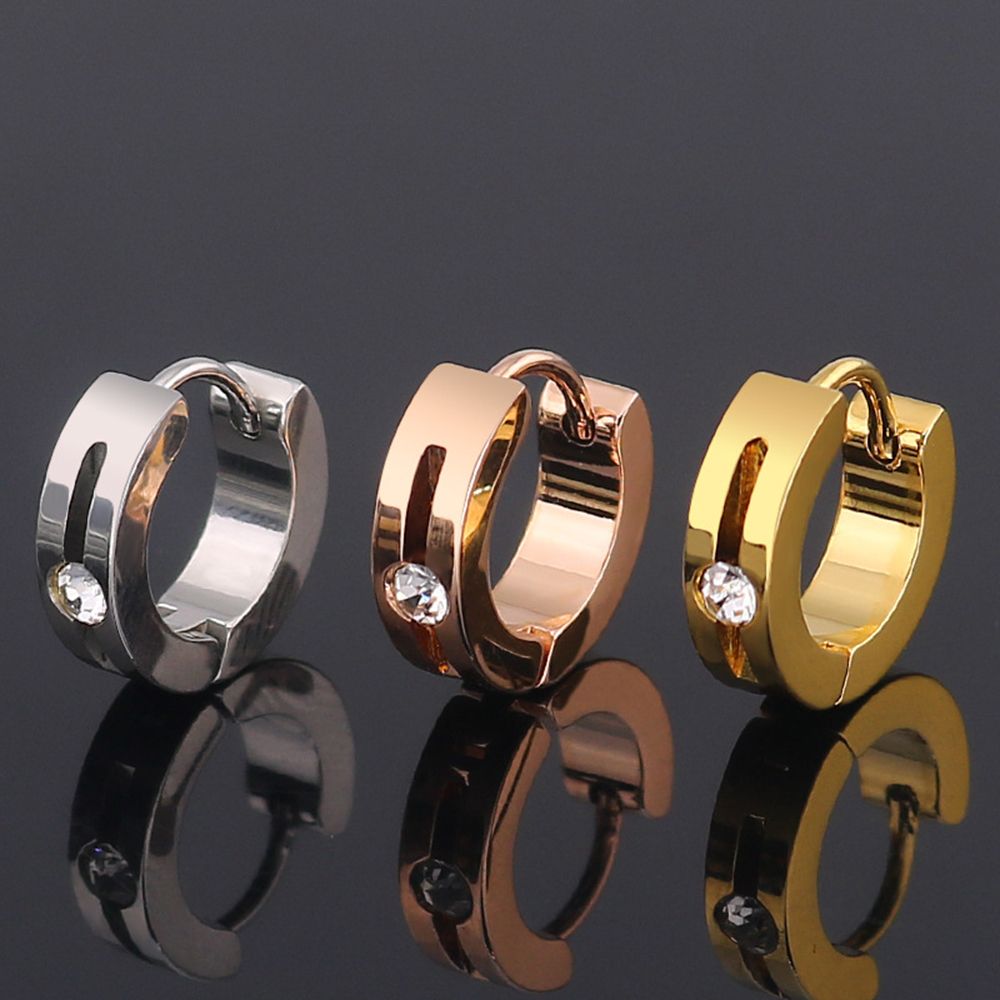 

Мужской подарок титановая сталь циркон ушная пряжка модные ювелирные изделия мужские серьги-кольца корейский стиль серьги