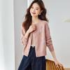 Srcr Women's Elegant Hand-Embroidered Pure Wool Knit Cardigan