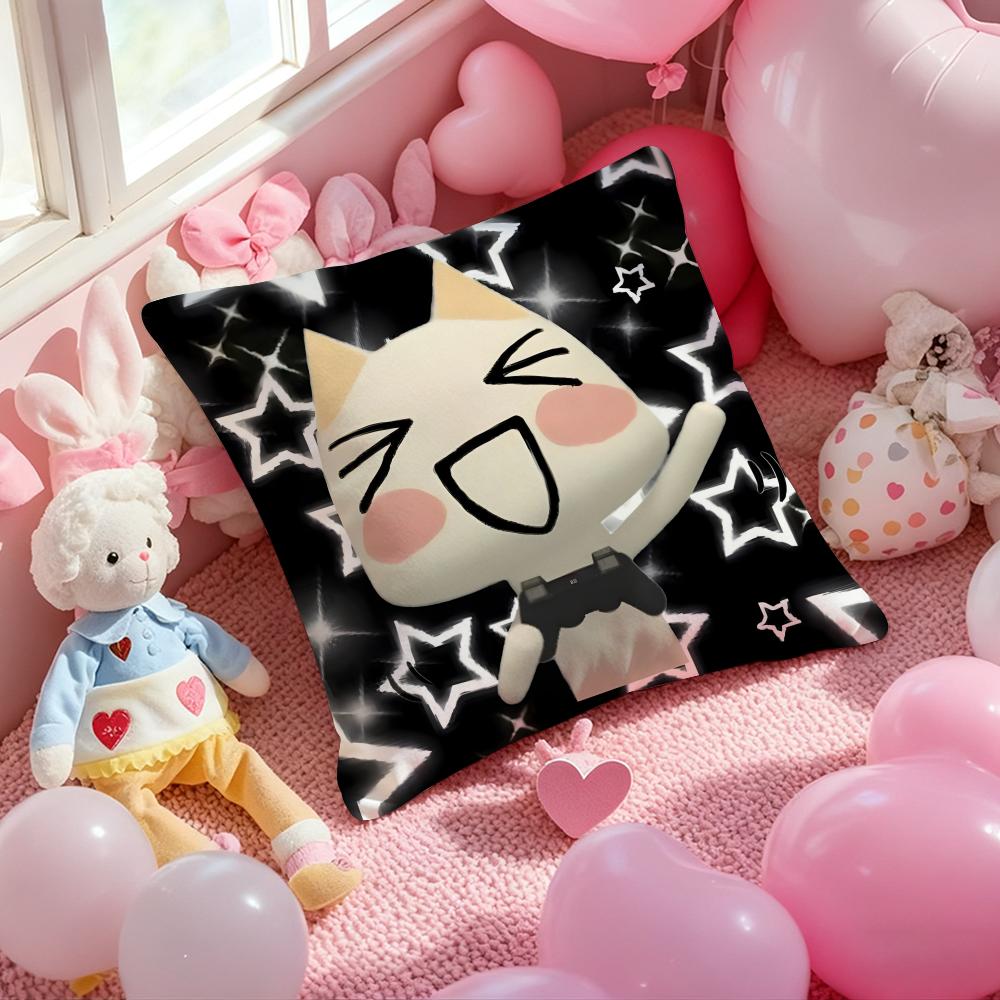 L-Lnoue T-Toro Cute Cushion Cover Pattern Printed Pillowcase for Living Room Sofa Cushion Cover & Bedroom Decor