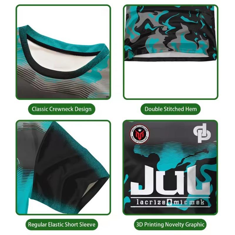 Summer 3D Print T-shirts Jersey Youth Breathable Quick Dry Training Football T-shirt Men Fashion Sports Tees