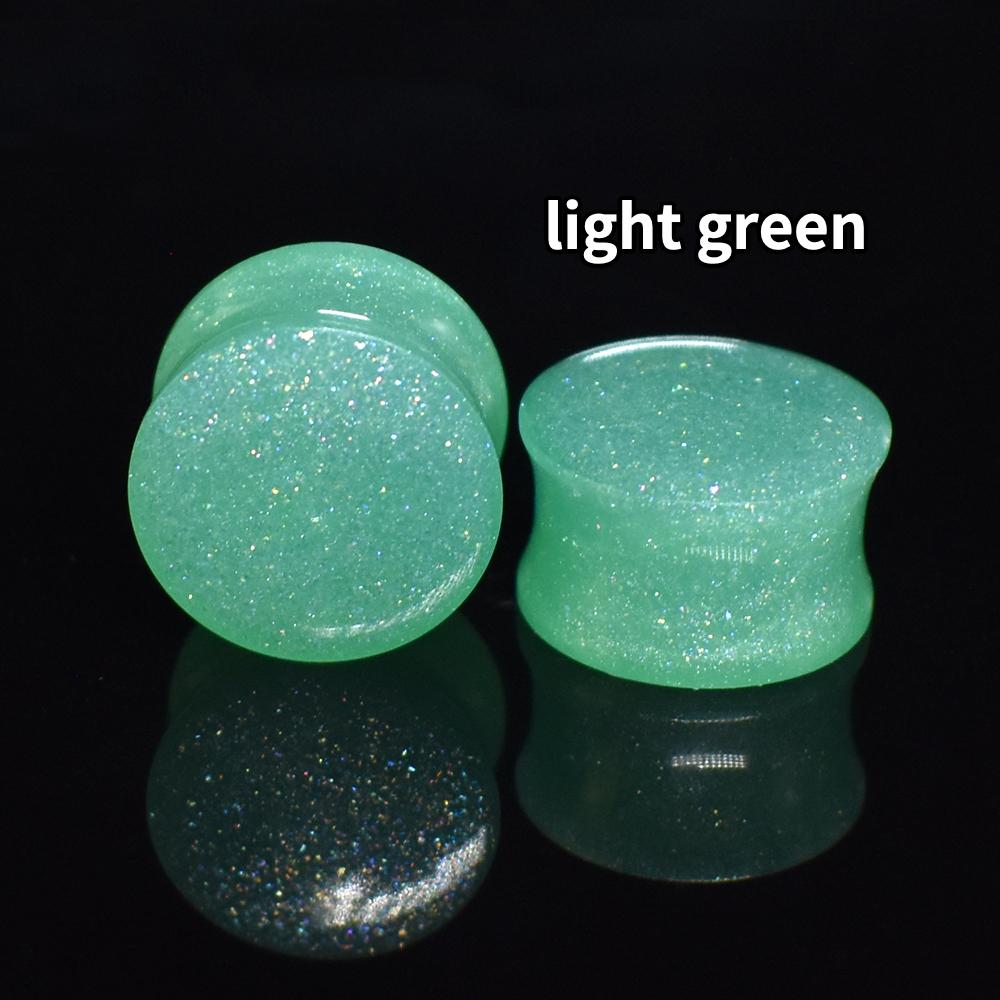 6-50mm Solid-colored Twinkle Acrylic Ear Tunnels Plugs Stretchers Expander Double Flared Flesh Tunnels Ear Piercing Jewelry