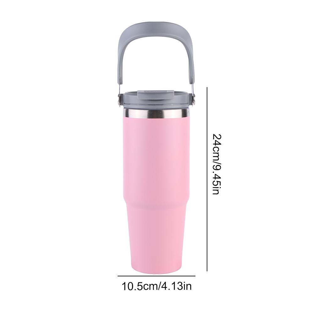 Kubek izolowany dwuwarstwowy 30oz z uchwytem Sportowa butelka na wodę Stal nierdzewna Termos próżniowy podróżny na zimne gorące napoje