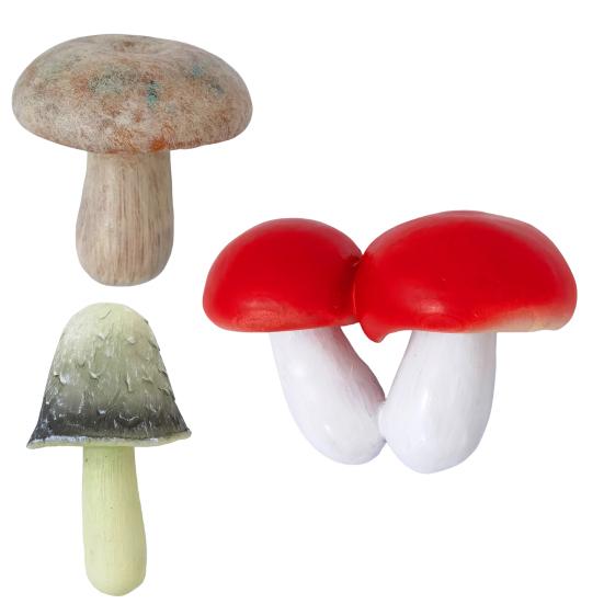 Miniature Mushroom High Simulation Fairy Garden Mushroom Ornament Weather Resistant Colorfast Micro Landscape Bonsai Decoration Mushroom