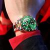 OLEVS Men's Mechanical Automatic Watch G6650 Waterproof Luminous Date Stainless Steel Green and Gold