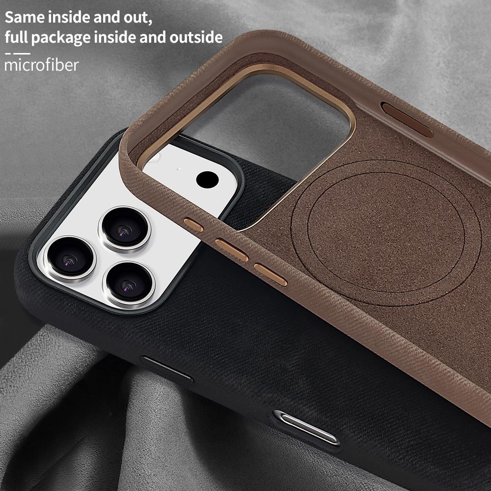 Magsafe Original For iPhone 17Pro Max Magnetic Cowboy Texture Leather Wireless Charging Phone Techwoven Case for iPhone 17Air 16 14 13 Pro Max 15 Plus