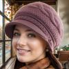 Middle-aged and Elderly Hats Women's Autumn and Winter Hats Fleece Thickened Ear Protectors Beret Fashionable Warm Knitted Wool Hats
