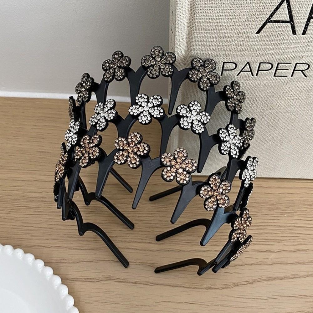 Fluffy Texture Toothed Comb Headbands Plastic Face Wash Hairpin Retro Wave Hairband
