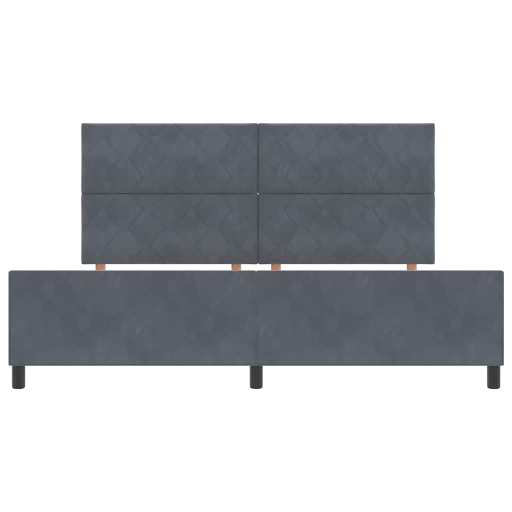 Boxspring Bed with Headboard Dark Grey 200 x 200 cm Velvet