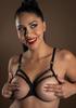 Black Open Cup String Bra Set