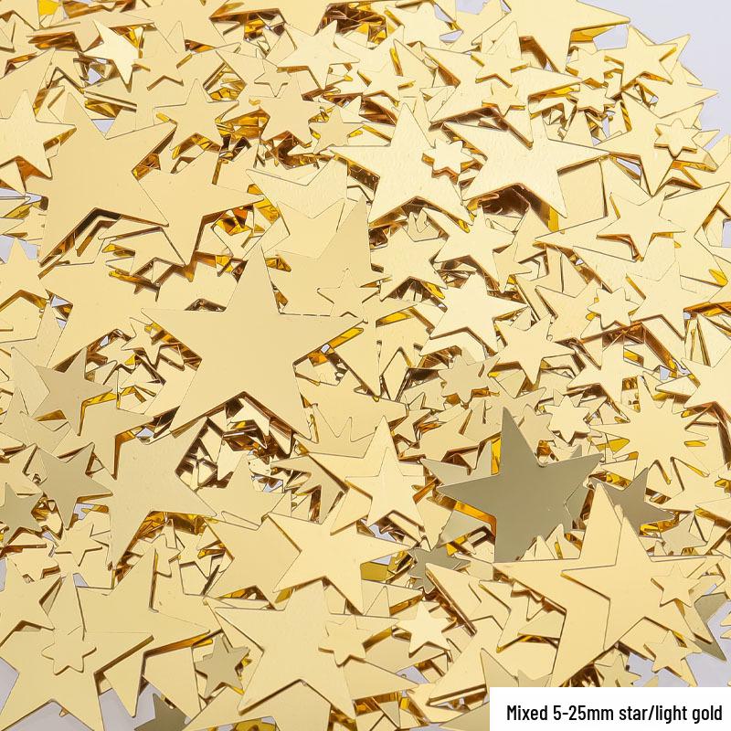 

Декоративные пайетки в виде серебряных звезд в высоком стиле для DIY-карточек Small Pack [10g]