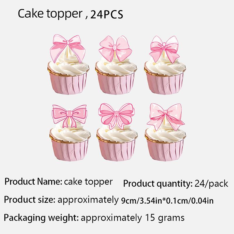 Girl Pink Bow Happy Birthday Banner Garland Bow Hanging Swirl Decorations Bow Birthday Party Party Decortions