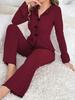 "Set pigiama da donna autunno/inverno a due pezzi - Caldo, elegante, abbigliamento lounge per interni/esterni"