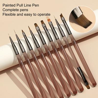 Nail Pen Fine Point Soft Bristle Acrylic Handle Easy To Clean DIY Manicure Nail Art Design Multi-functional Double End Nail Art Painting Brush