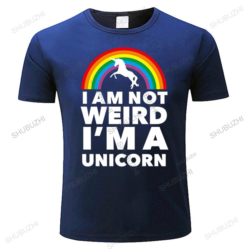 New summer t shirt black short sleeve tops for men I AM NOT WEIRD I'M A UNICORN Men O-neck streetwear print Teeshirt oversized