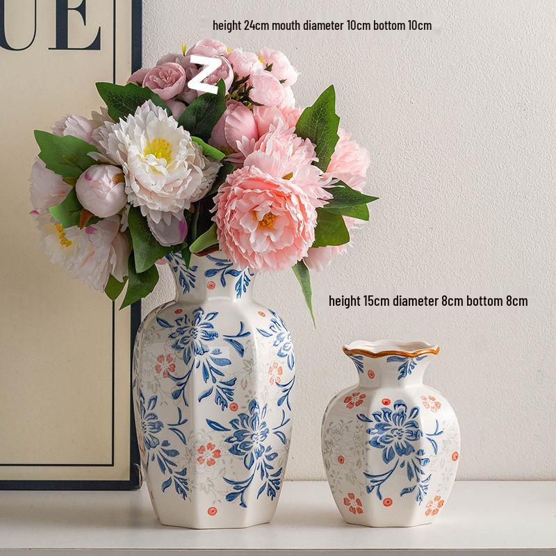 Chinese Blue & White Porcelain Retro Vase for Home Decor and Fresh Flower Arrangements