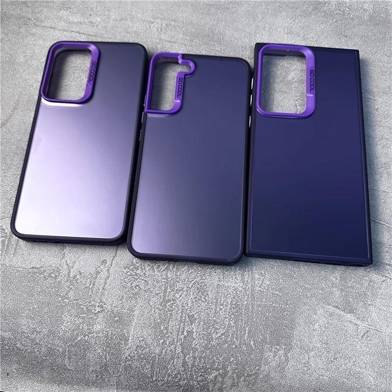 For Samsung Note 20 Ultra Case Galaxy Note20 S20 S21 S22 S23 S24 Plus S21 Fe Phone Cover Luxury Metallic Aurora Skin Matte Cover