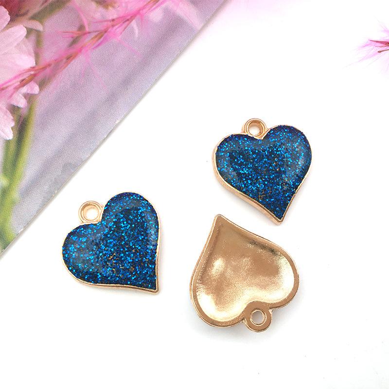 Love Pendant Dripping Green Onion Powder Peach Heart Pendant DIY Bracelet Necklace Accessories 5pcs Loose Beads Fashion  Accessories