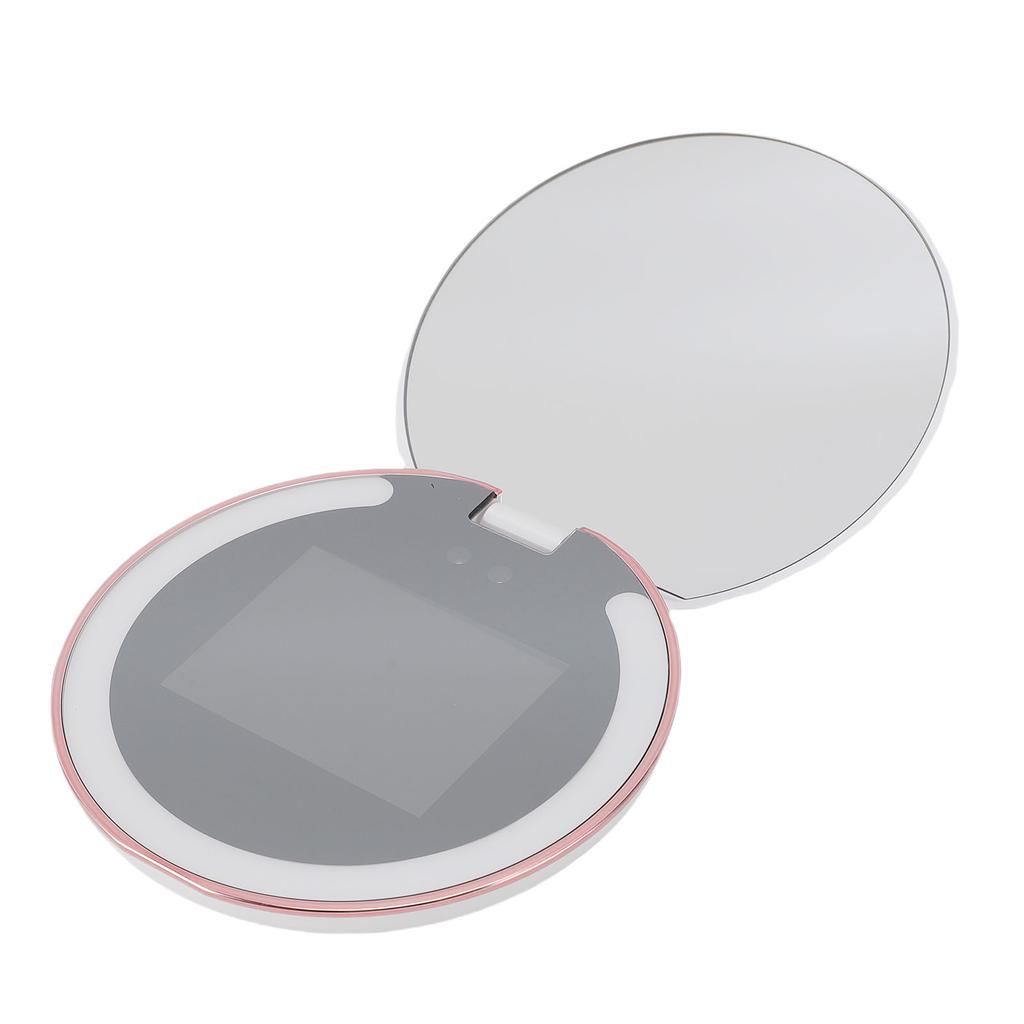 Ultra Violet Camera Makeup Mirror Brightness Touch Control 2X Magnification 3.5in Portable Makeup Mirror for Travel