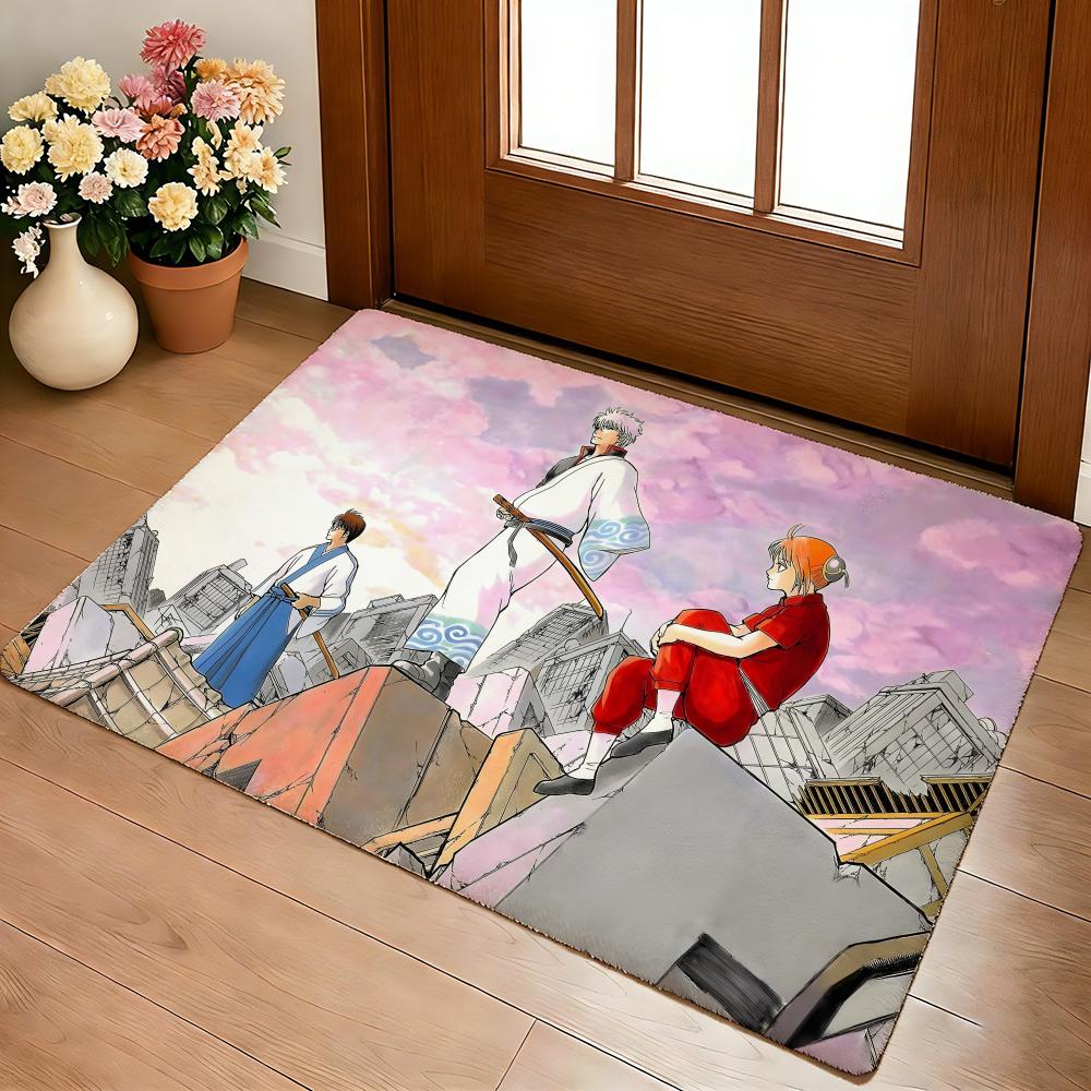 Anime Hot G-Gintama Floor Mat Cozy Flannel Soft Thick Non-Slip Mat For Living Room Bedroom Kitchen Decor Rugs