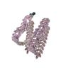 Pink Love Earrings Front and Rear Dual-purpose Integrated Super Flash Fairy Temperament Elegant Girl Heart Flow Su Leaf Earrings