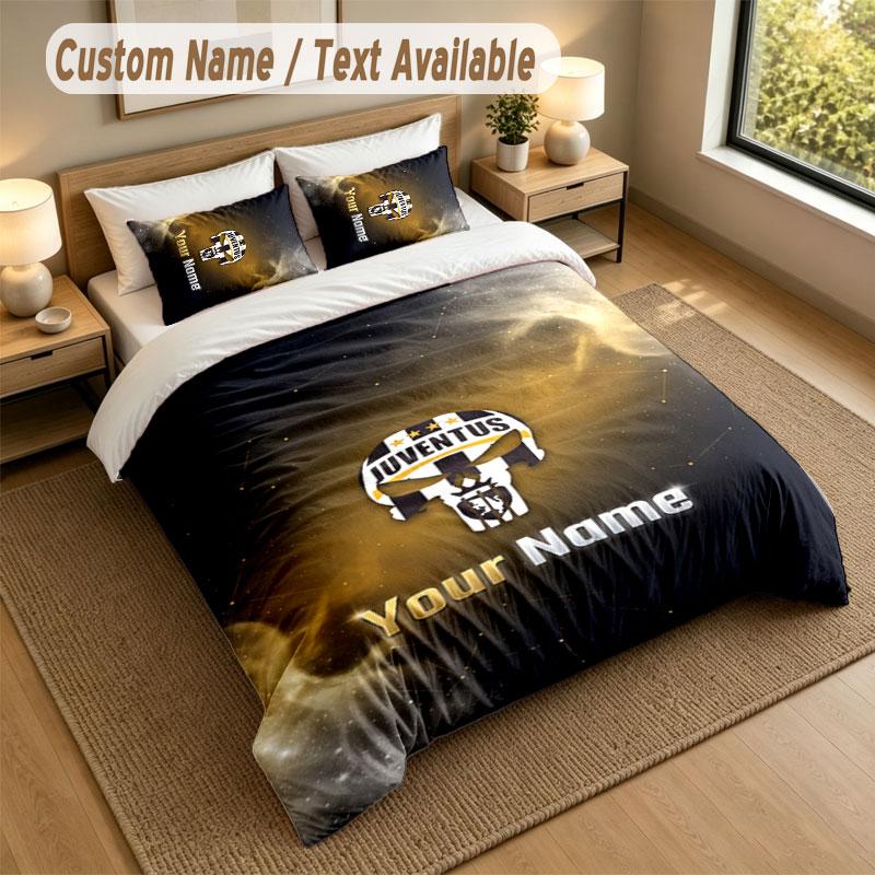 Bedding Set 1 Duvet Cover 2 Pillowcases Juventus FC Print Soft Bed Linen Bedroom Decor