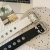 Retro Wide Belt Versatile Needle Buckle Belt Y2K PU Leather Belt  for Women