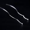 Simple Lines High-End Fringed Earrings Female Long Temperament Stud Earrings Curved Earline Ear Chain
