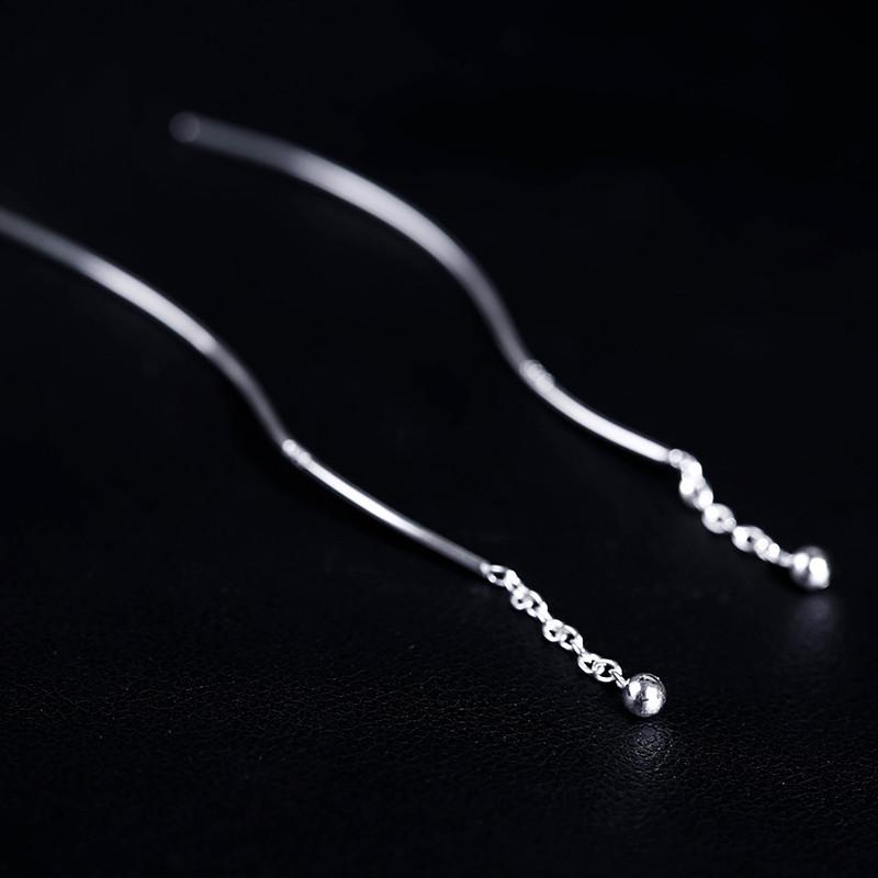 Simple Lines High-End Fringed Earrings Female Long Temperament Stud Earrings Curved Earline Ear Chain