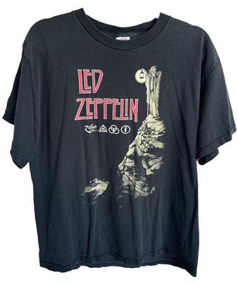 Vintage Μπλουζάκι Led Zeppelin L Μαύρο Μπάντα Delta Pro Βάρος Γραφικό Rock Περιοδεία Unisex T-Shirt