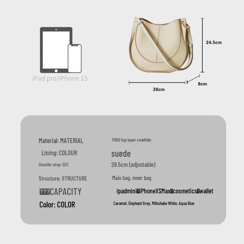 2025 Luxury Women's Genuine Leather Saddle Messenger Bag