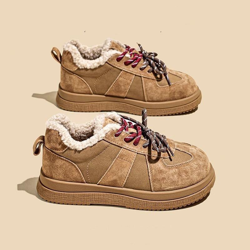 Snow boots women's winter new thick-soled retro lamb wool fashion velvet thickened cotton shoes women