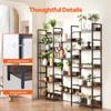 Metal Bookshelf Rustic Bookshelf 14-Tier for Living Room Bedroom & Office
