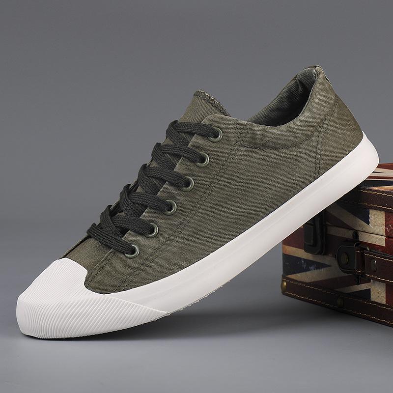 2026 Men's Breathable Lace-up Canvas Shoes - Trendy, Casual, Low-top for Daily Wear
