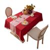Red Wedding Festive Christmas Day Jacquard Retro Fringed Tablecloth Coffee Table Cloth Dining Table Cloth Cover Towel