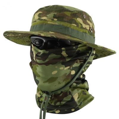 Foldable Camouflage Wide Brim Boonie Hat, Soft Sunscreen Balaclava Cap Suit for Hunting Fishing Outdoor Activities