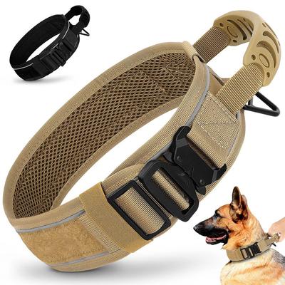 Duurzame Tactische Hondenhalsband Verstelbare Nylon Militaire Hondenhalsband Riem Voor Middelgrote Grote Honden Duitse Herder Training Jacht